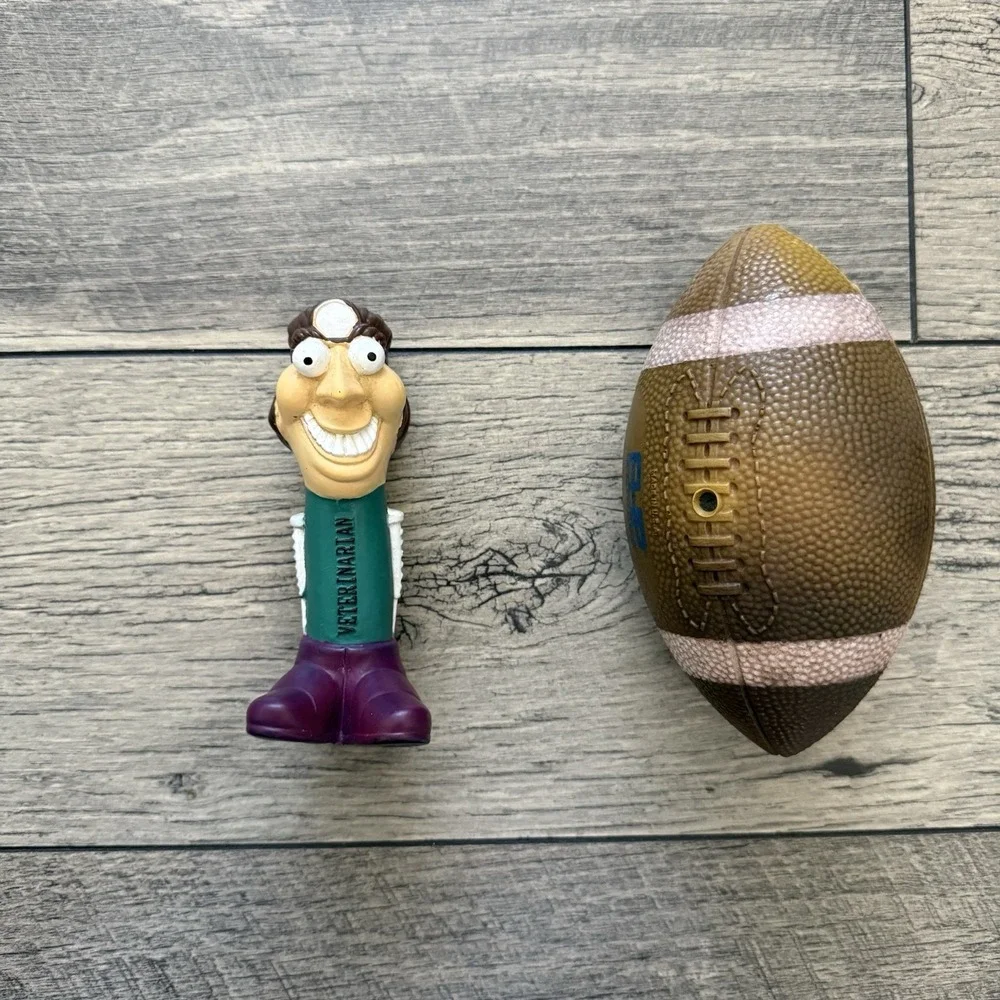 Vintage 1993 Ethical Veterinarian Dog Squeak Toy EPIC Mini Football USA Lot Rare